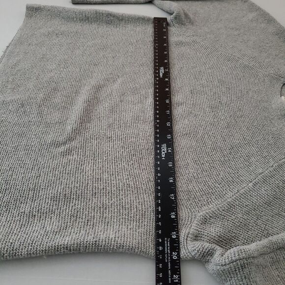 FATE by LFD Minimalist Wide Neck Raglan Grey Knit Sweater Sz L Relaxed Fit Cozy - Picture 6 of 10